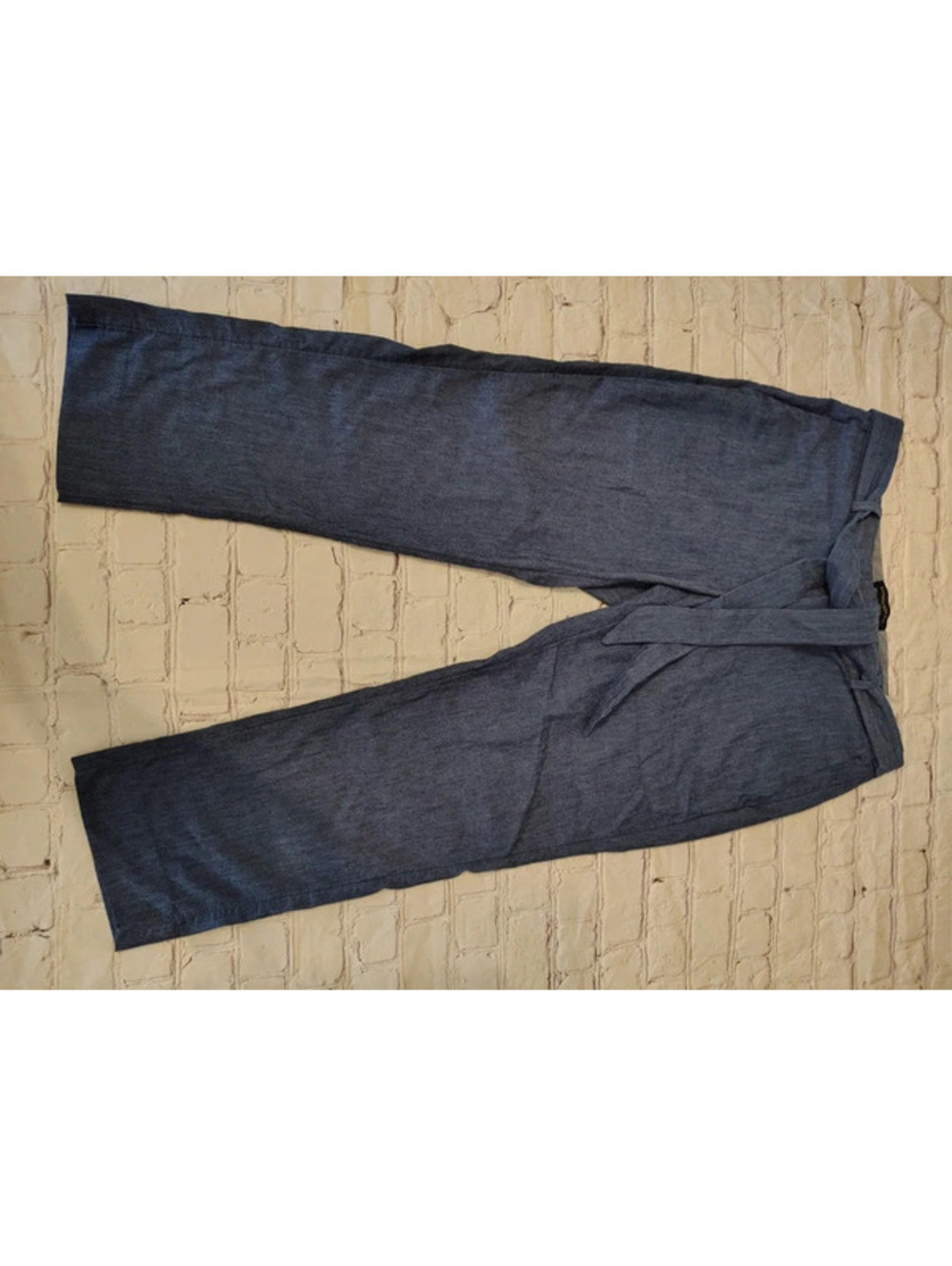 Banana Republic Avery Linen Blend Pants Navy Blue 6 Petite